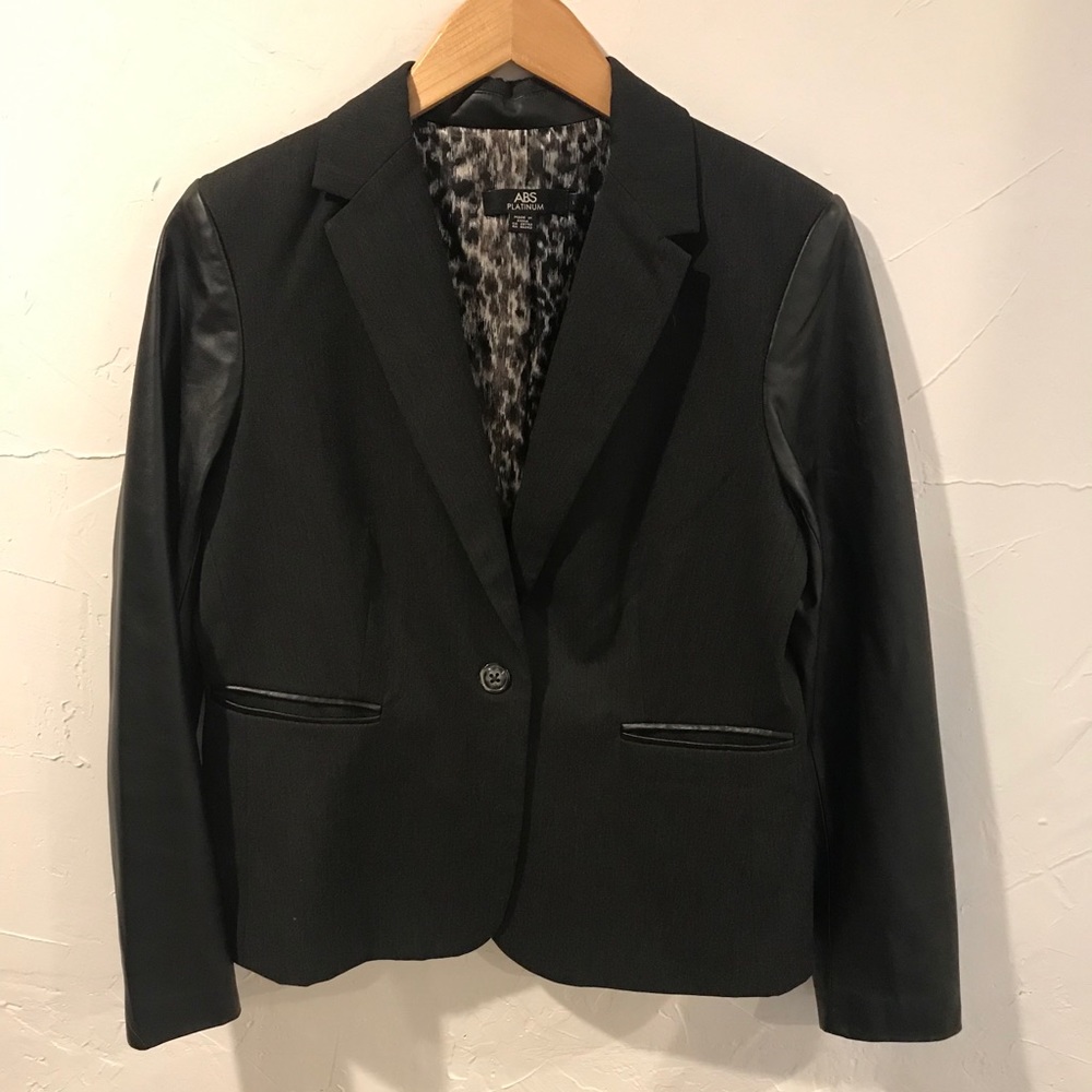 Blazer with Leather Accents